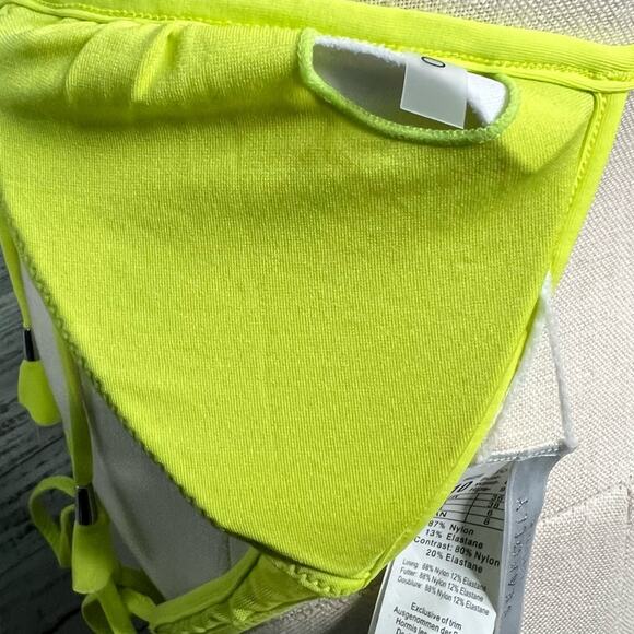 Seafolly 6 Goddess Separates Fixed Triangle Bikini Top Mesh Yellow Charteuse - Picture 6 of 10